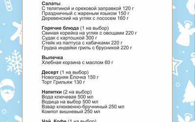 Меню корпоративов Меню корпоративов