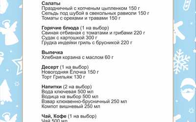 Меню корпоративов Меню корпоративов